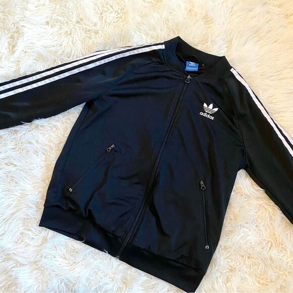 Adidas Track Jacket Size 3 Stripe Trefoil Logo Back - Picture 1 of 4